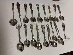 lot 277 image: Two Wooden Wall Mount Spoon Holders with Assorted Spoons