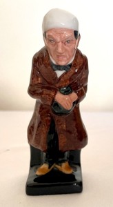 lot 181 image: Four Vintage Royal Doulton Character Figurines including Scrooge, Uriah Heel & More
