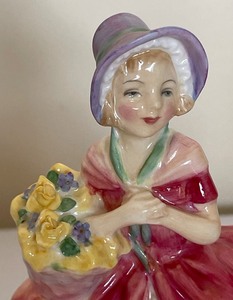 lot 183 image: Three Vintage Royal Doulton Figurines including Monica, The Little Bridesmaid and Cissie