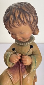 lot 308 image: Anri Ferrandiz Rock-a-Bye Carved Wooden Figurine