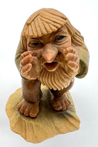 lot 279 image: Six Vintage 1950s Anri Carved Wood Folk of the Salvans Forest Figurines including Salvans Forest The Caller