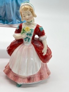 lot 135 image: Royal Doulton Porcelain Figurine Valerie HN2107, Royal Doulton Porcelain Figurine Peggy HN 2038 and A Child from Williamsburg HN 2154