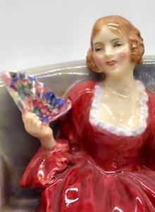 lot 366 image: Unique Royal Doulton Glazed Porcelain Sweet & Twenty Seated Porcelain Figurine HN1298