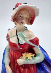 lot 368 image: Royal Doulton Lady April Glazed Porcelain Figurine HN 1958