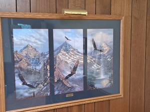 lot 463 image: Lighted Print - The American Freedom Series by Rick Kelley Signed , Wood FrameDouble MatteGlass