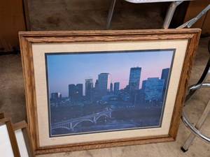 lot 538 image: Print - Twin Cities MN by Kate Kurpe #966100 Signed&Numbered , Wood FrameDouble Matte