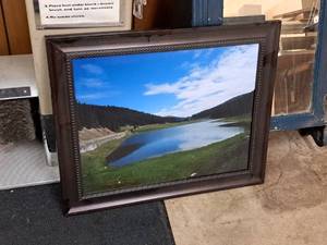 lot 542 image: Print - Lake and Sky , Wood Frame
