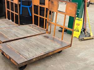 lot 244 image: Industrial MetalWood Cart 60x36x50