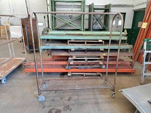 lot 247 image: Metal Rolling GarmentLuggage Rack 64x19x70