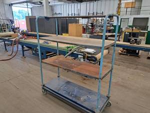lot 252 image: Metal Rolling Rack 3-tier 57x23x70