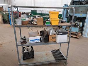 lot 253 image: Metal Rolling Rack 3-tier 57x23x70