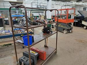 lot 254 image: Metal Rolling Rack 3-tier 57x23x70