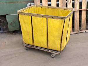 lot 259 image: Commercial MetalCanvas Rolling Basket Truck 37x27x33