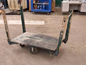 lot 264 image: Wooden Rolling Cart 61x29x42