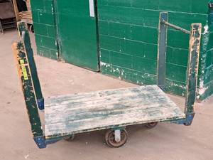 lot 265 image: Wooden Rolling Cart 61x29x42