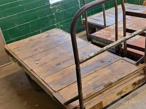 lot 267 image: Industrial MetalWood Rolling Cart 76x36-12x54
