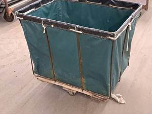 lot 277 image: Royal Basket Trucks Commercial MetalCanvas Rolling Basket Truck 36x27x33