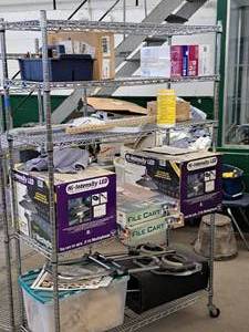 lot 283 image: Wire Rolling Shelving Rack 5-shelf 48x18x76