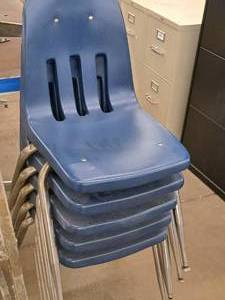 lot 296 image: Lot of (5) PlasticMetal Conference Stackable Chairs