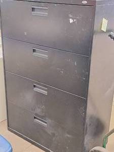 lot 305 image: Office Depot Metal Lateral File Cabinet 4-drawer