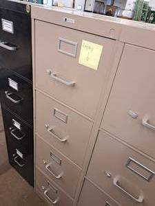 lot 313 image: Globe Metal File Cabinet 4-drawer