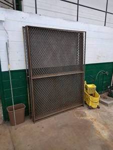 lot 334 image: (9) Metal Cage Panels, (1) Cage Gate, and (1) Trolley