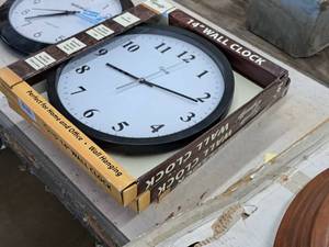 lot 384 image: Lot of (3) Equity 14 Battery-Operated Wall Clock (in original packaging)