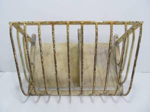 lot 35 image: Old Vintage Iron Hanging Architectural Window Cage Basket
