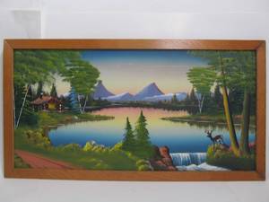 lot 57 image: Excellent Vintage Framed Oil on Board Landscape Painting by MN Artist Jake Overbeek
