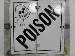 lot 59 image: Old Vintage Metal Semi Truck Hazard Placard Flip Sign