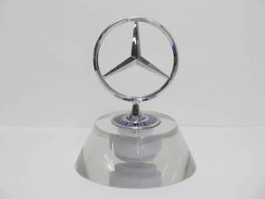 lot 63 image: Vintage MERCEDES Company Display Piece Hood Ornament on Lucite Stand