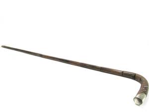 lot 65 image: Quality Antique Sterling Silver Inlaid Folding Walking Stick Cane