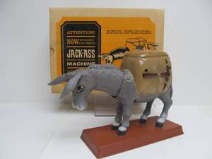 lot 86 image: Very Cool Vintage Large Size Jack-Ass Donkey Cigarette Dispenser in Original Box