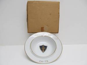 lot 91 image: NOS Vintage USS SAINT PAUL Fighting Saints Porcelain Ashtray