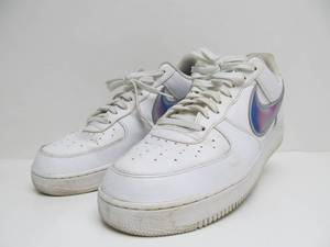 lot 115 image: Nike Air Force 1 Basketball Holographic Swoosh ShoesSneakers WhiteHolographic Blue - Mens Size 13