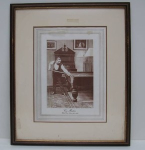 lot 119 image: Framed Old Vintage Billiards Photo Cue Masters - Willie Cook Senior