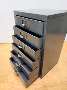 lot 161 image: Vintage Industrial 6 Drawer Steel Cabinet
