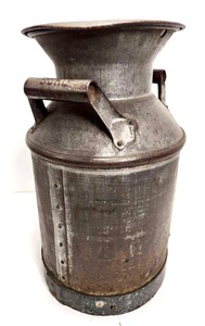 lot 185 image: Antique DairyMilk Can wWelded Copper Lettering