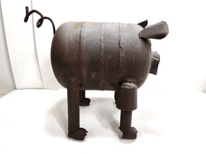 lot 186 image: Very Cool Heavy Welded Metal Pig Sculpture