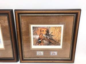 lot 143 image: Pair of Framed Signed Pheasant Stamp Prints by Jim Killen