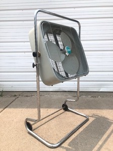 lot 155 image: Excellent Working Vintage DOMINION Box Fan wRolling Stand