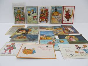 lot 125 image: Collection of Antique Halloween Postcards