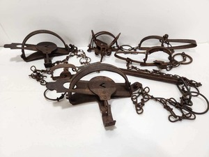 lot 301 image: Lot of Vintage & Antique Iron Traps