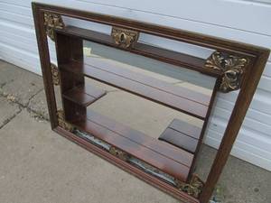 lot 342 image: Vintage Mid Century Shadowbox Style Mirrored Wall Shelf