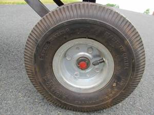 lot 346 image: Northern Tool Red Metal Wagon wWood Rails