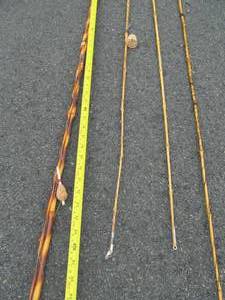 lot 349 image: Old Vintage 1930s era Large Bamboo Fishing Cane Poles