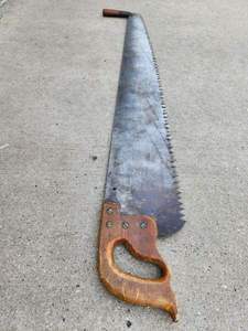 lot 256 image: Excellent Antique Signed ATKINS 2-Man Crosscut Saw