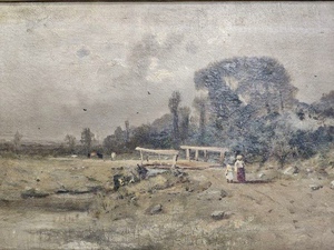 lot 358 image: Orig Antique 1876 Signed Oil on Canvas Painting by American Artist C.H. Shearer (1846-1926)