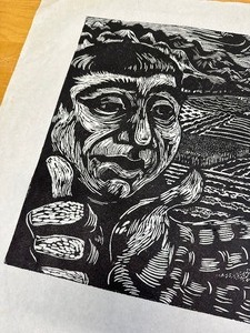 lot 359 image: Original 1940s Mexican Artist WPA Style Linocut Print