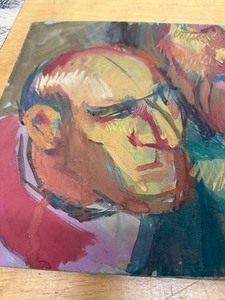 lot 370 image: Mid Century 1950s-60s era Original Acrylic or Gouache Painting by Dorothy Divers